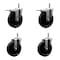 Service Caster 5'' Phenolic Wheel Swivel 7/16'' Grip Ring Stem Caster Set 2 Total Lock Brake, 4PK SCC-GRTTL20S514-PHS-716138-2-S-2 - alternate 1